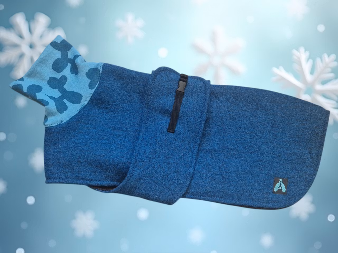 Ulldekken petrolblå med bryst/magebelte L