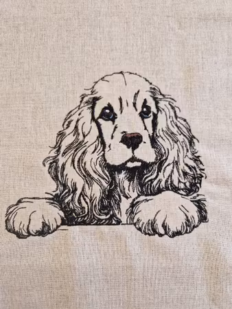 Putetrekk 45x45 cm Linlook Sort Cocker Spaniel