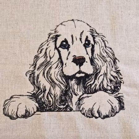 Putetrekk 45x45 cm Linlook Sort Cocker Spaniel