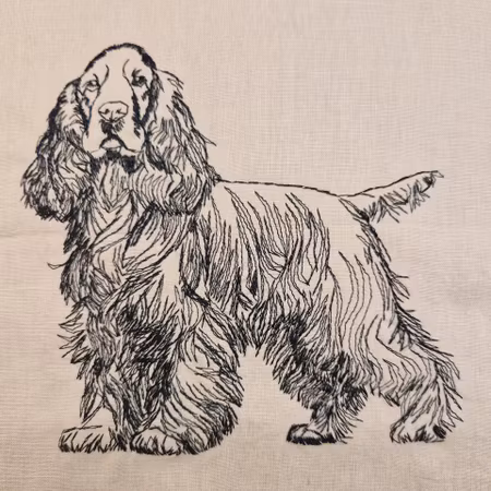 Putetrekk 50x50 cm 100%lin Cocker Spaniel Sort