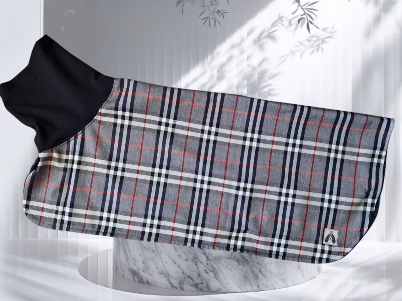Silkedekken klassisk grå/sort rutet S