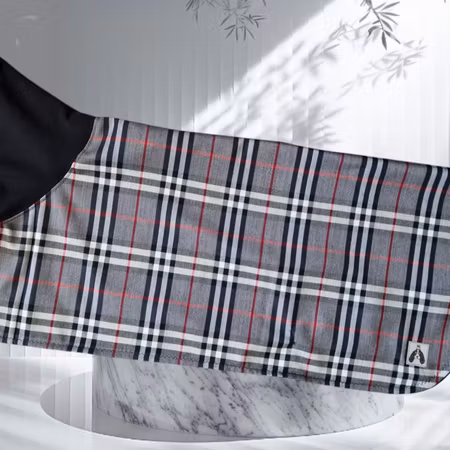 Silkedekken klassisk rutet grå/sort M