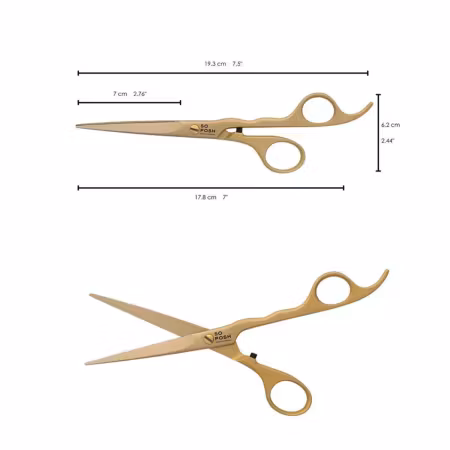 SoPosh Ergonomic scissors 7" satin gold BG70-G