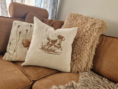 Putetrekk 45x45 cm Linlook Brun Engelsk Springer Spaniel