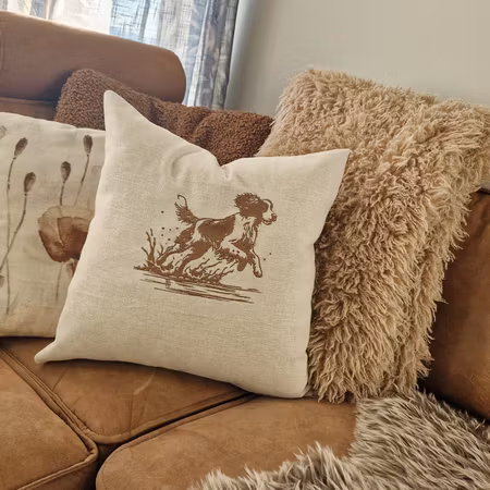 Putetrekk 45x45 cm Linlook Brun Engelsk Springer Spaniel
