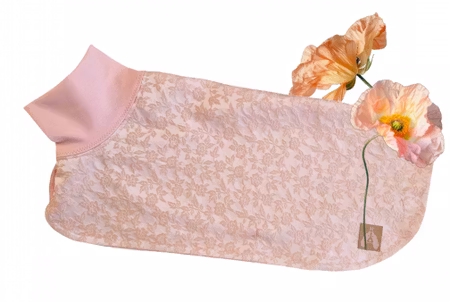 Silkedekken pudder rosa brokade M