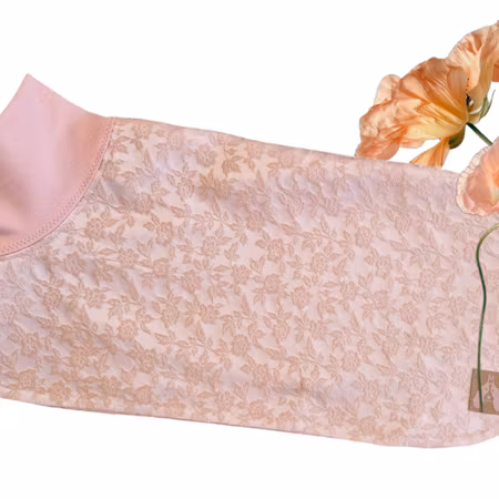 Silkedekken pudder rosa brokade M