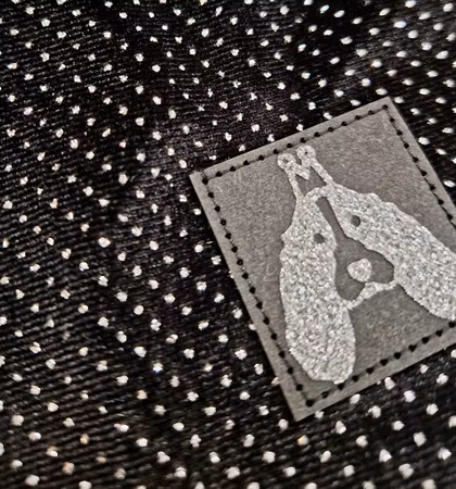 Silkedekken sort velour m/sølvglitter M