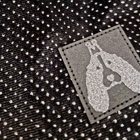 Silkedekken sort velour m/sølvglitter L