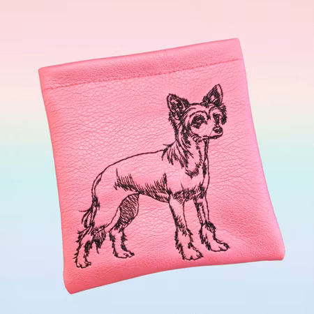 Godbitlomme Pink m/maskinbrodert Cinese 11x11cm