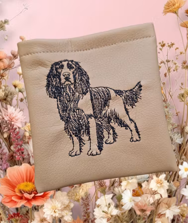 Godbitlomme Beige m/maskinbrodert ESS  11x11cm