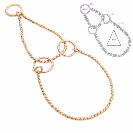 Snake Halv Strup Rosegull Ø:5mm