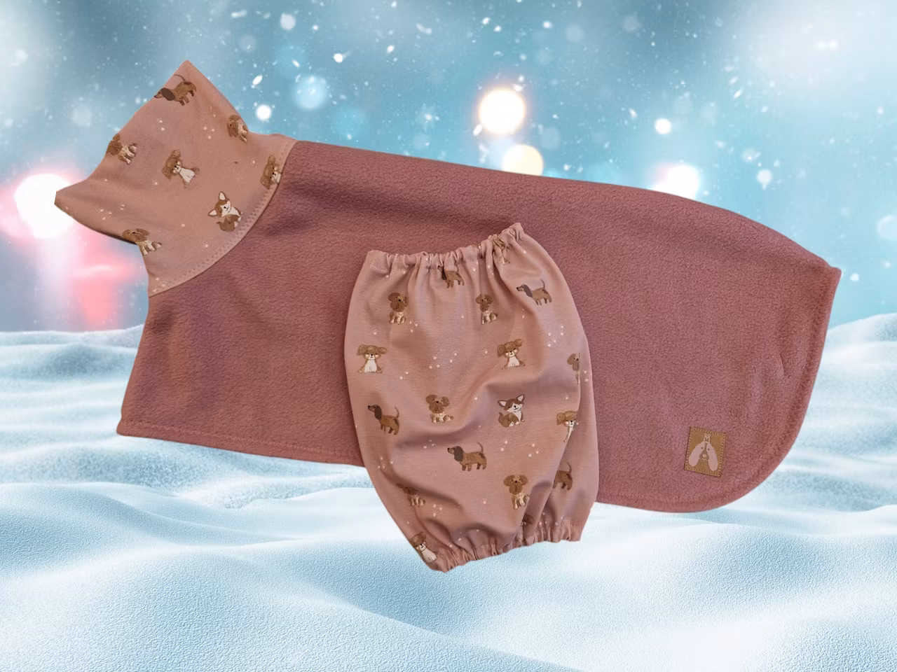 Fleece tørkedekken sett støvet rosa M