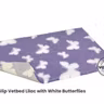Vet Bed (75x50cm) Lilac with white butterflies