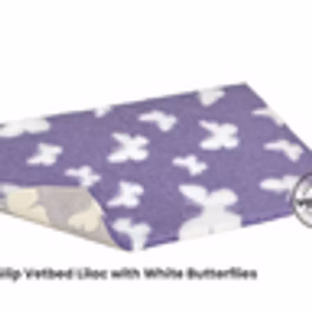 Vet Bed (75x50cm) Lilac with white butterflies
