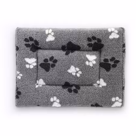 Petlife Sherpa madrass Grey with black & white paws M 91x61cm