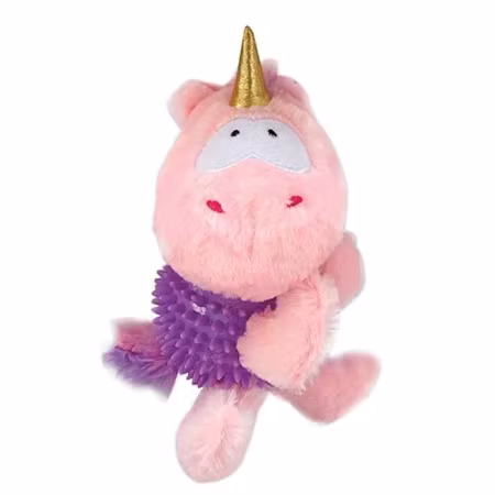 Ibanez Unicorn Stuffed dog toy and rubber ball with spikes