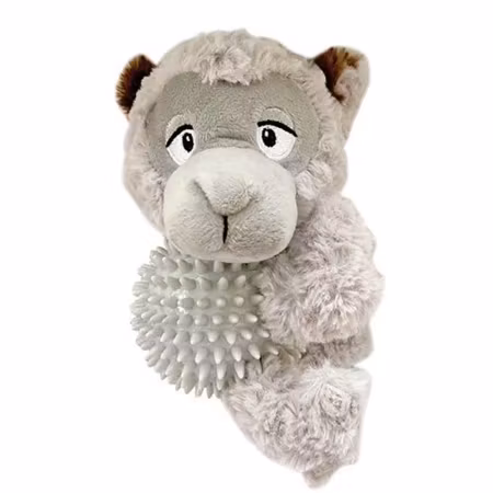 Ibanez Wolf Stuffed dog toy and rubber ball with spikes