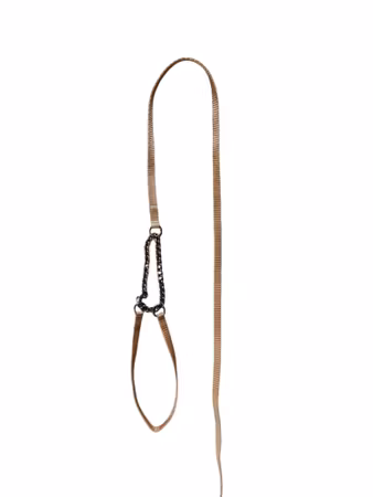 DoggyMan Combi Show lead Halvstrup 5mm/150cm Tan