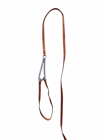 DoggyMan Combi Show lead Halvstrup 5mm/150cm Brun