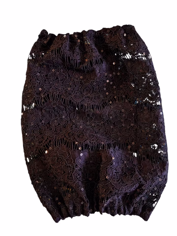 Show sort blondeørehette m/paljetter XS