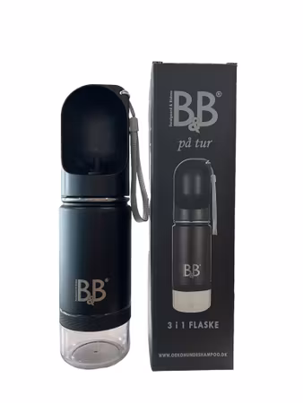 B&B Luksus 3i1flaske - dobbeltsidet rustfristål med godbids oppbevaring