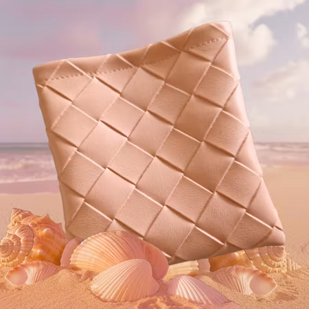 Godbitlomme pudderrosa flettemønster