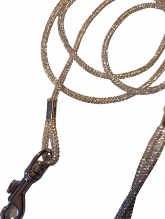 Hemeli Design Utstillingsbånd sølv glitter/sølvkrok ca 80 cm