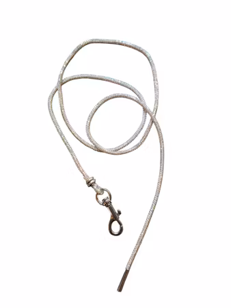 Hemeli Design Utstillingsbånd hvit glitter/sølvkrok ca100cm