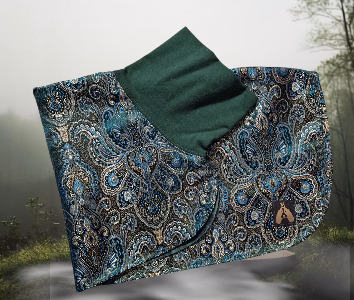 Silkedekken grønn brokade L