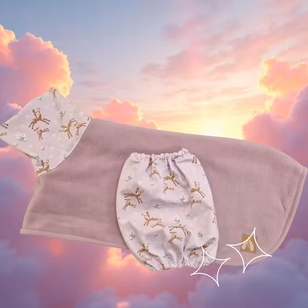Fleece tørkedekken sett lys lilla m/Bambi M
