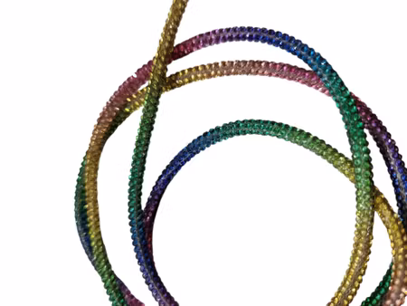 Hemeli Design Utstillingsbånd regnbue glitter/sølvkrok ca110cm