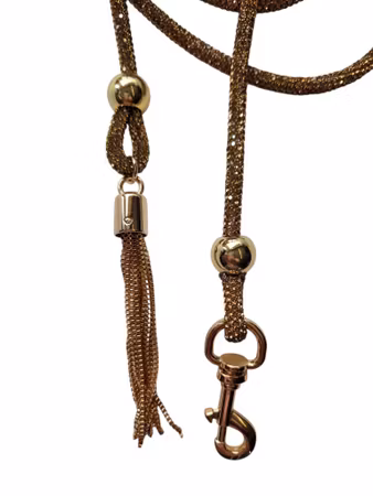 Hemeli Design Utstillingsbånd gull glitter/gullkrok&dusk ca120cm