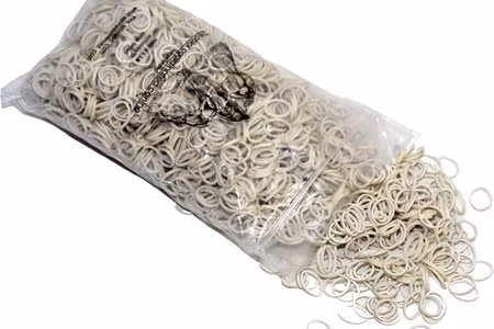 Lainee Latex strikk "Wrapping Band", White 1800stk/16mm