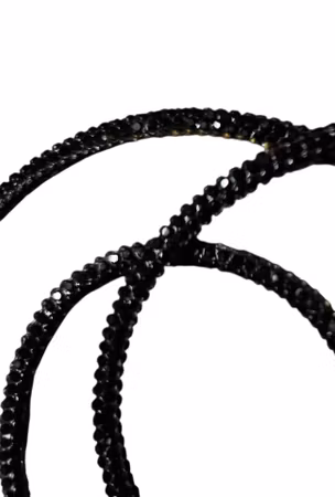 Hemeli Design Utstillingsbånd sort glitter/sort krok ca 80cm