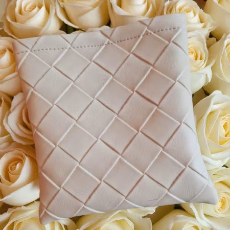 Godbitlomme lys beige flettemønster