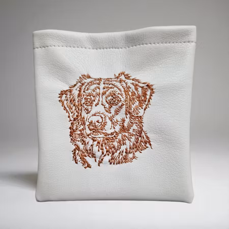 Godbitlomme Vinterhvit m/maskinbrodert Toller 11x11cm