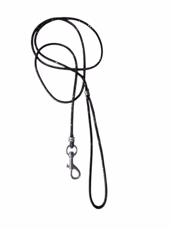 Hemeli Design Utstillingsbånd sort glitter/sølvkrok ca110cm