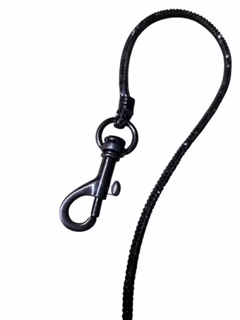 Hemeli Design Utstillingsbånd sort glitter/ anthracite krok ca110cm