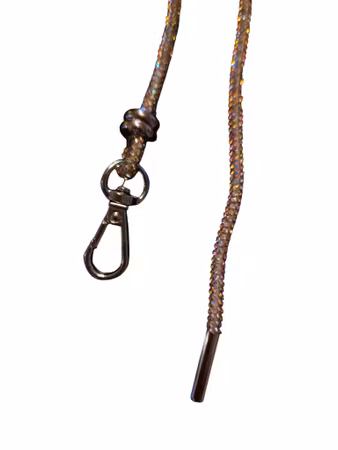 Hemeli Design Utstillingsbånd multicolour glitter/sølv krok ca120cm