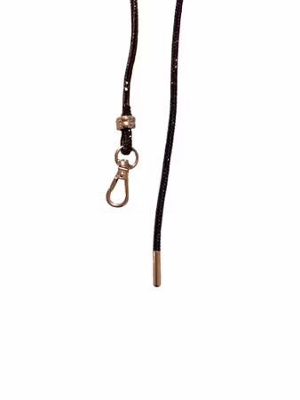 Hemeli Design Utstillingsbånd sort glitter/sølv krok ca120cm