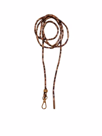 Hemeli Design Utstillingsbånd leopardmønstret glitter/gull krok ca120cm