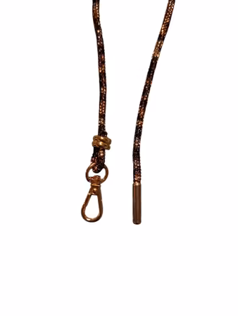 Hemeli Design Utstillingsbånd leopardmønstret glitter/gull krok ca120cm