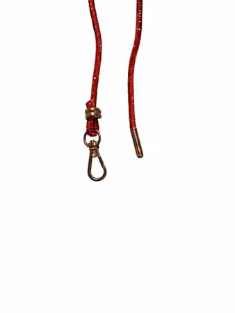 Hemeli Design Utstillingsbånd rødt glitter/sølv krok ca120cm