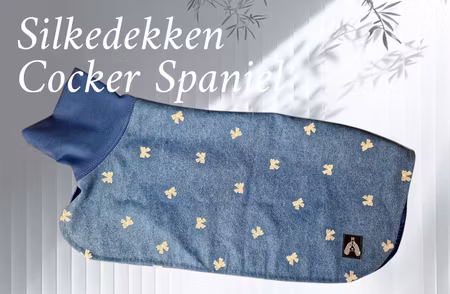 Silkedekken denim m/broderte sløyfer S