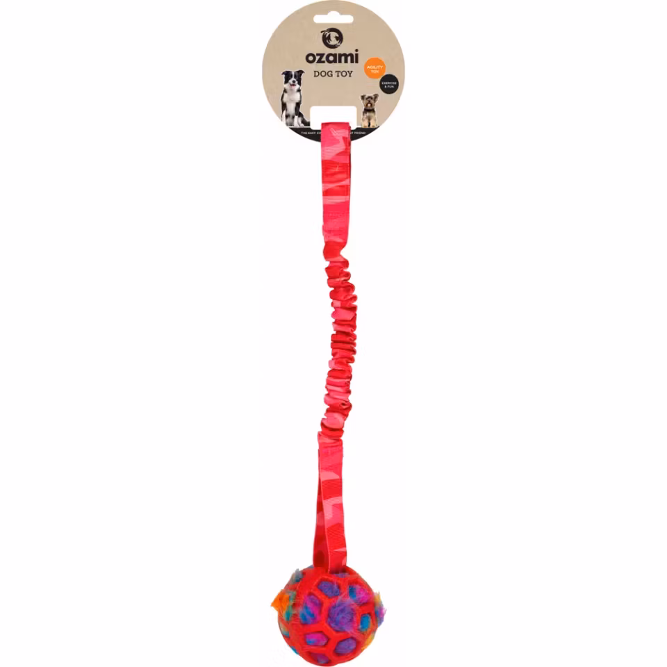 Play-n-tug Ball With Crinkle Pink cammo 50cm