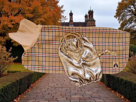 Silkedekken klassisk rutet gabardin M