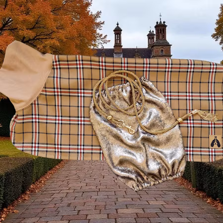 Silkedekken klassisk rutet gabardin M