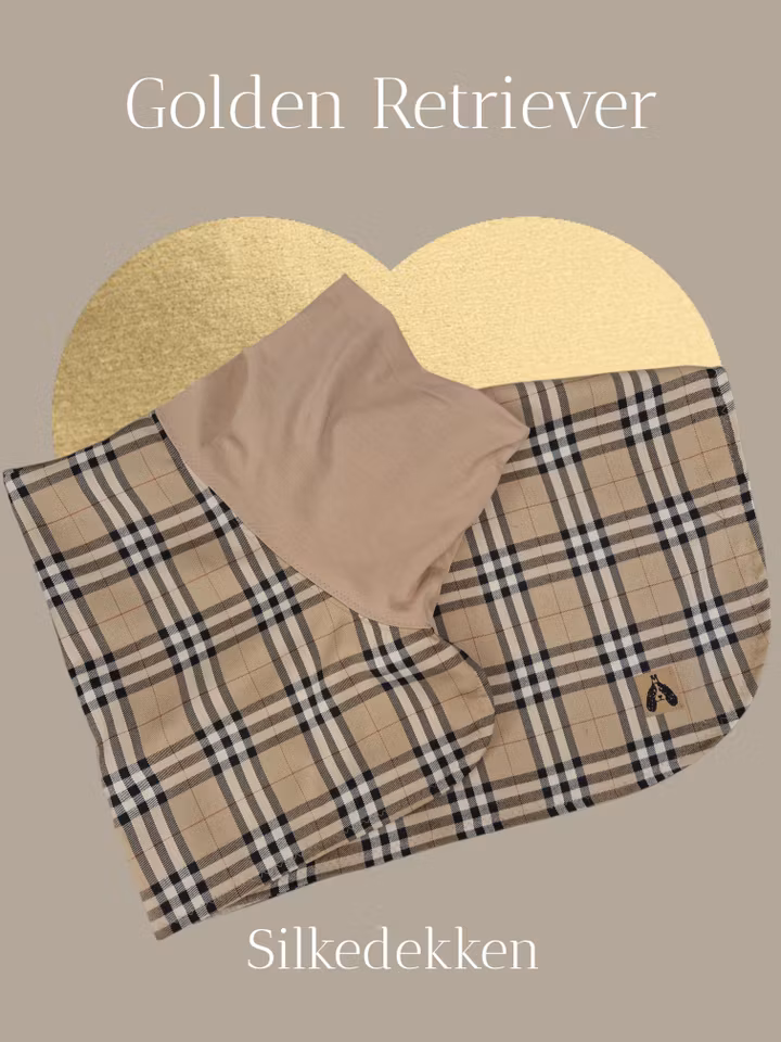 Silkedekken klassisk beige rutet L