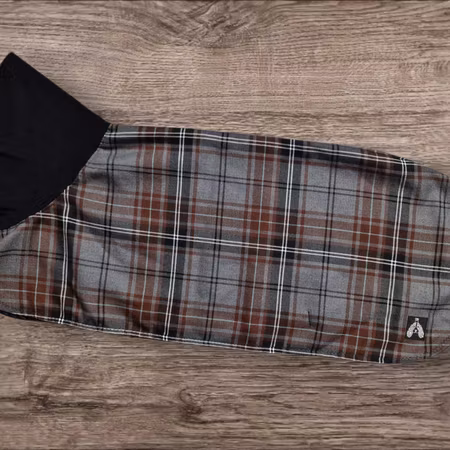 Silkedekken klassisk rutet grå/brun/sort L